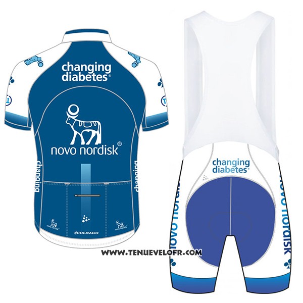 2017 Maillot Ciclismo Novo Nordisk Bleu Manches Courtes et Cuissard